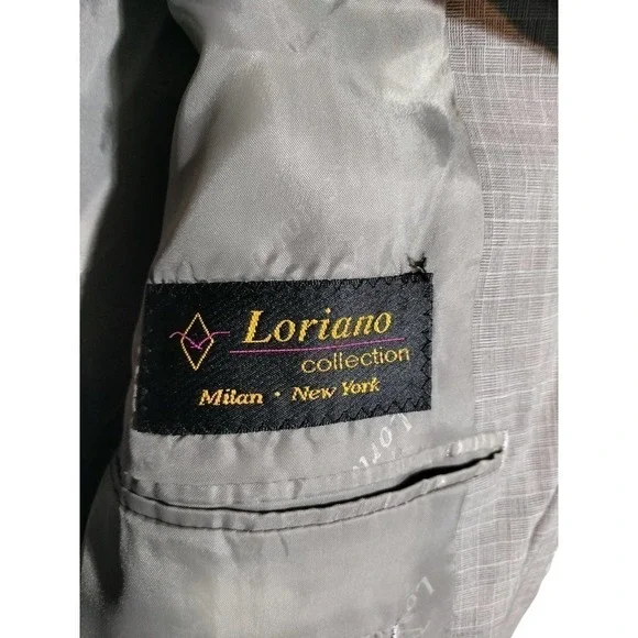 Loriano gray sport suit coat jacket 100% Wool men size 44L*